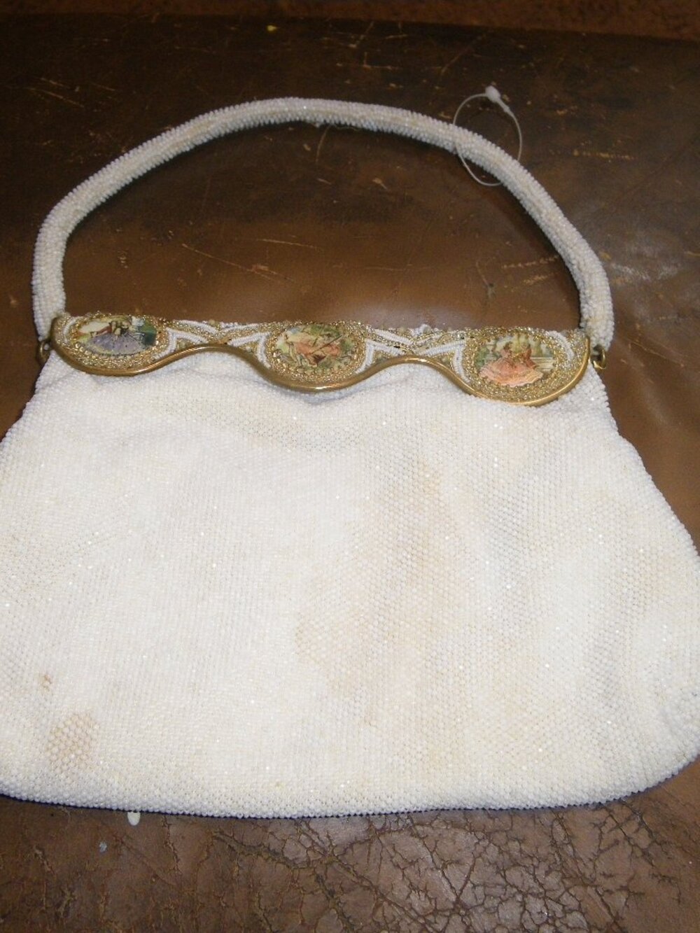 Vintage Women’s Small Beaded Evening Purse France w/ Change Purse